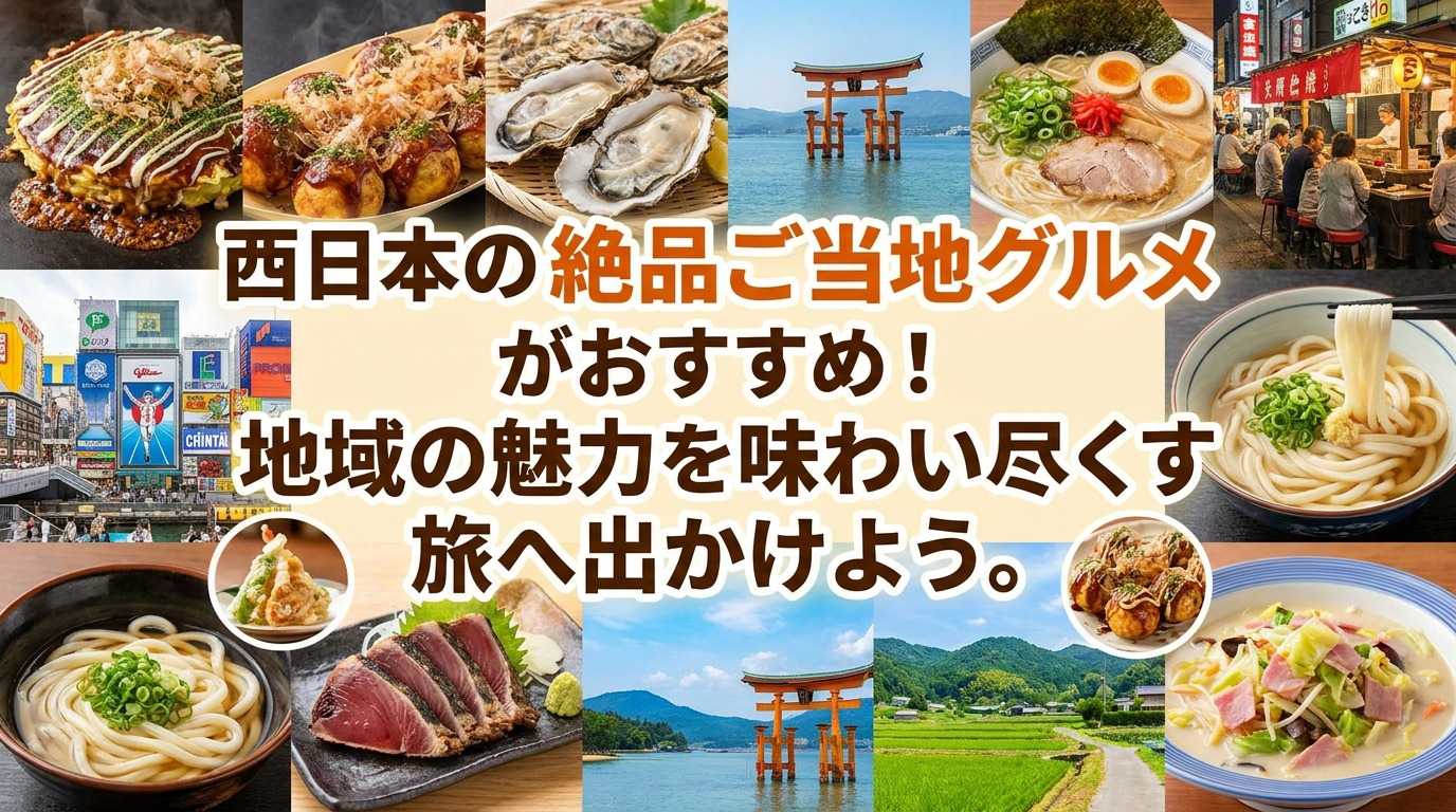 西日本の絶品ご当地グルメがおすすめ！地域の魅力を味わい尽くす旅へ出かけよう。