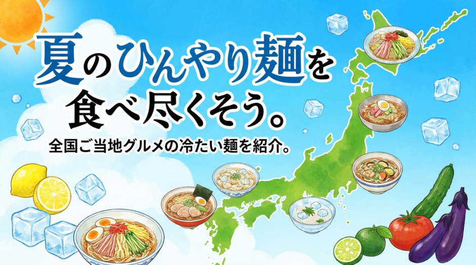 夏のひんやり麺を食べ尽くそう。全国ご当地グルメの冷たい麺を紹介。