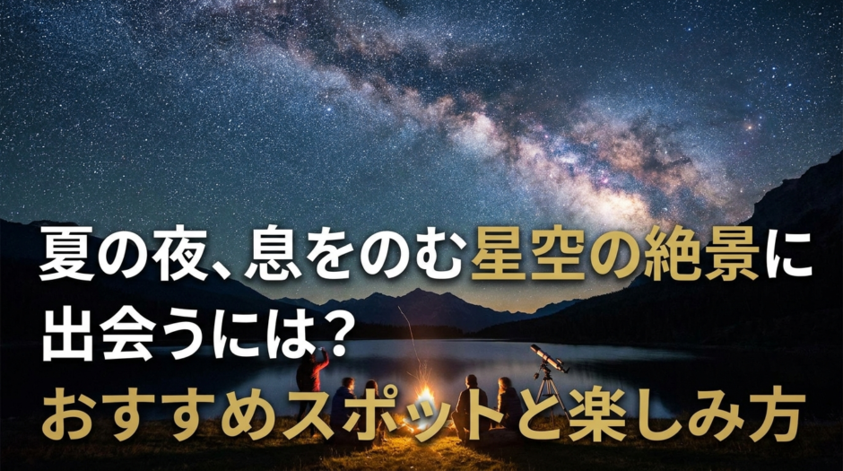 夏の夜、息をのむ星空の絶景に出会うには？おすすめスポットと楽しみ方