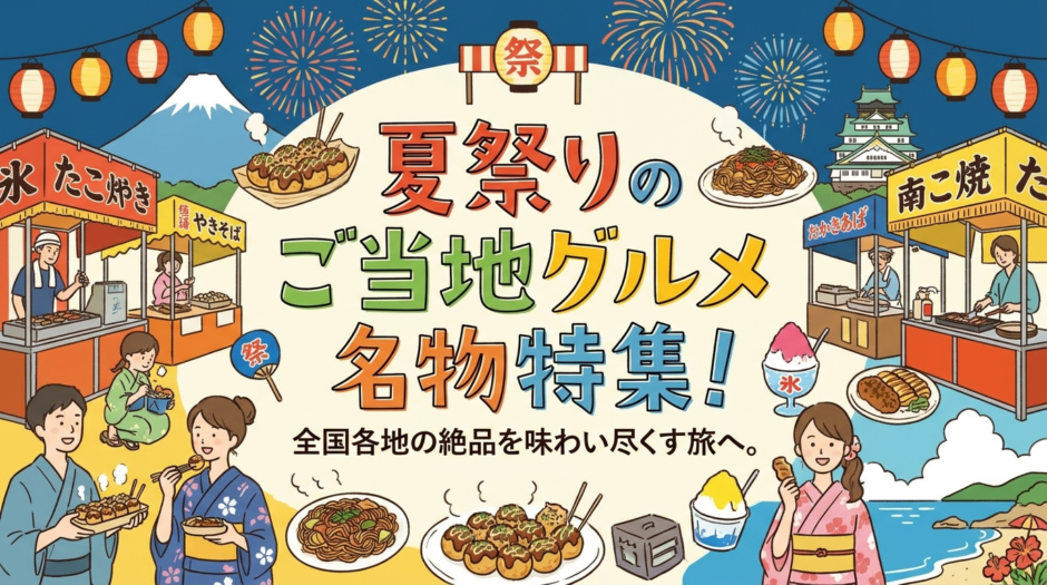 夏祭りのご当地グルメ名物特集！全国各地の絶品を味わい尽くす旅へ。